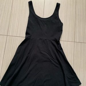 Express black skater dress with turquoise zipper